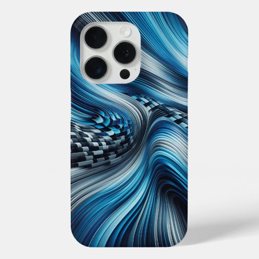 Modern Electric Blue Cyber Flow Phone Case  (Achterkant)