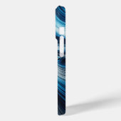 Modern Electric Blue Cyber Flow Phone Case  (Achterkant / Links)