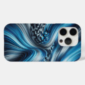Modern Electric Blue Cyber Flow Phone Case  (Achterkant (horizontaal))