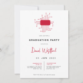 Modern Electrical Engineer Gradution Party nodigt  Kaart