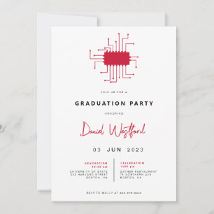 Modern Electrical Engineer Gradution Party nodigt  Kaart