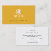 Modern Electrical Logo Yellow Visitekaartje (Voorkant / Achterkant)