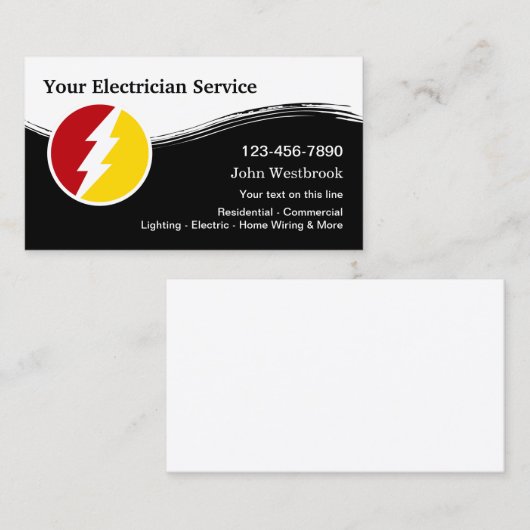 Modern Electricia Service Visitekaartje (Voorkant / Achterkant)