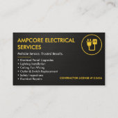 Modern Electrician Branding Black Yellow Metallic Visitekaartje (Achterkant)