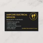 Modern Electrician Branding Zwart Geel Visitekaartje (Achterkant)