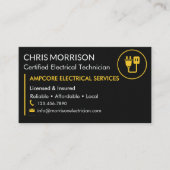 Modern Electrician Branding Zwart Geel Visitekaartje (Voorkant)