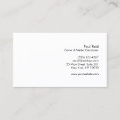 Modern Electrician Logo Black Visitekaartje (Achterkant)