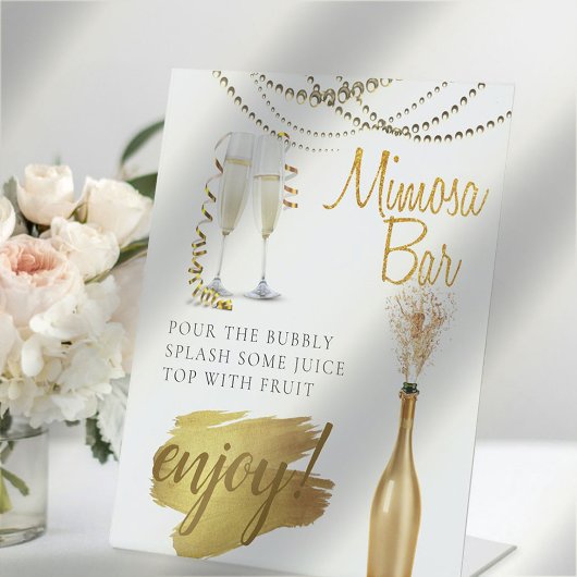 Modern Elegaant Bruidsbrunch Mimosa Bar Bord Poster