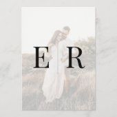 Modern Elegaant Monogram Foto Huwelijksprogramma Programmakaart (Voorkant)