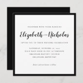 Modern Elegance Black and White Wedding Invitation (Voorkant / Achterkant)