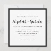 Modern Elegance Black and White Wedding Invitation (Voorkant)