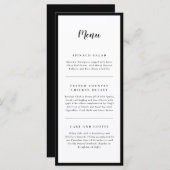 Modern Elegance Black and White Wedding Menu (Voorkant / Achterkant)