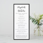 Modern Elegance Black and White Wedding Programmakaart (Staand voorkant)