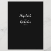 Modern Elegance Black and White Wedding Reception Programmakaart (Achterkant)