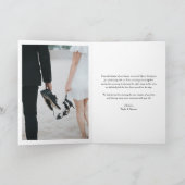 Modern Elegance Black Typography Wedding Bedankkaart (Binnen)