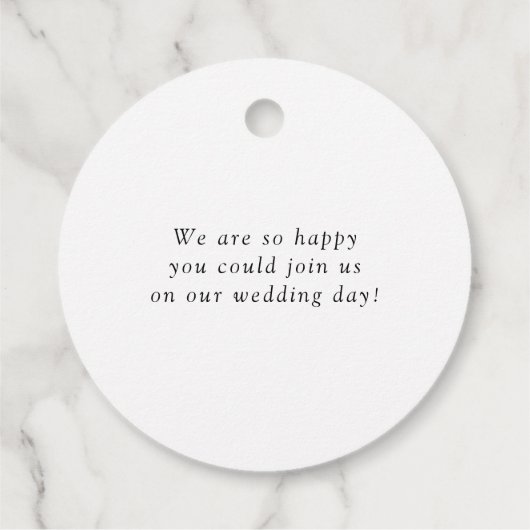 Modern Elegance Black Wedding Bedankt Bedankjes Labels (Achterkant)