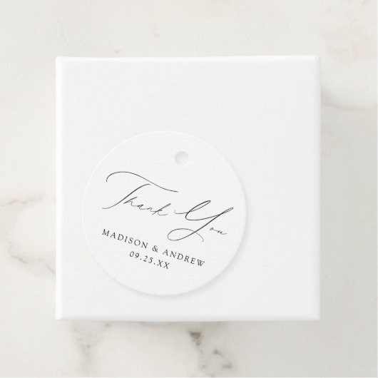 Modern Elegance Black Wedding Bedankt Bedankjes Labels (In situ)