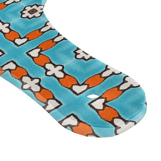 Modern Elegance Blauw Sinaasappel Wit Azulejos Teg Snijplank (Hoek)