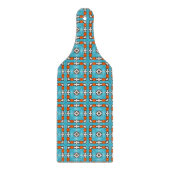 Modern Elegance Blauw Sinaasappel Wit Azulejos Teg Snijplank (Voorkant)