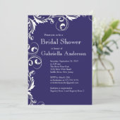 Modern Elegance Blue Bridal Shower Kaart (Staand voorkant)