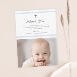 Modern Elegance Boys Baptisme Bedankkaart