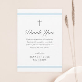 Modern Elegance Boys Baptisme Bedankkaart