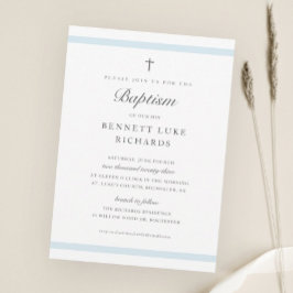 Modern Elegance Boys Baptisme Invitation