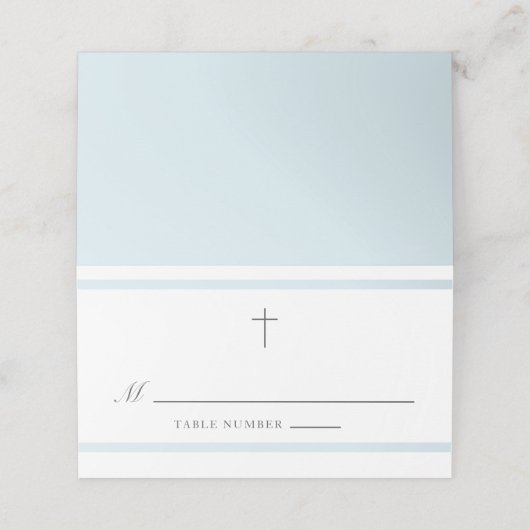 Modern Elegance Boys Baptisme Plaatskaartje (Buitenkant ongevouwen)