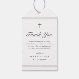 Modern Elegance Boys Girls Baptisme Hartelijk dank Cadeaulabel