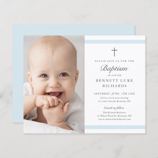Modern Elegance Boys Photo Baptisme (Voorkant / Achterkant)