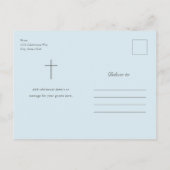 Modern Elegance Boys Photo Baptisme Uitnodiging Briefkaart (Achterkant)