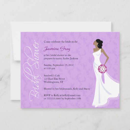 Modern Elegance Bridal Shower Invitation Kaart (Voorkant)