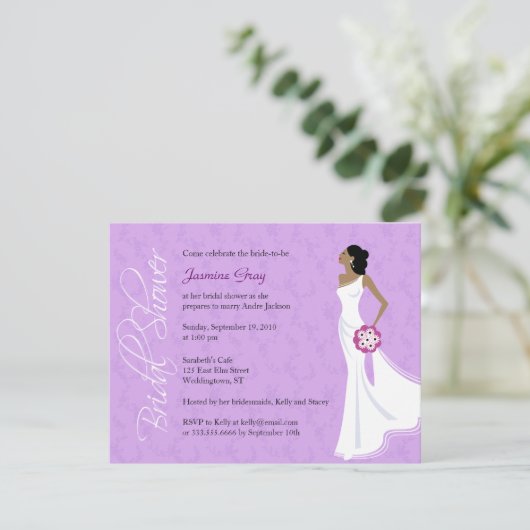 Modern Elegance Bridal Shower Invitation Kaart (Staand voorkant)