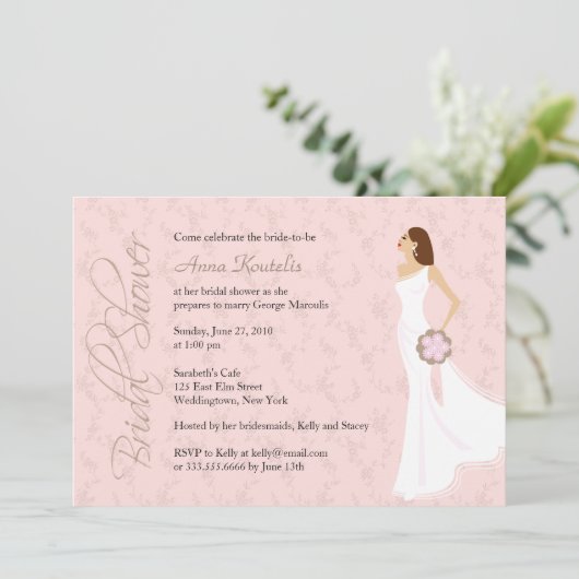 Modern Elegance Bridal Shower Kaart (Staand voorkant)