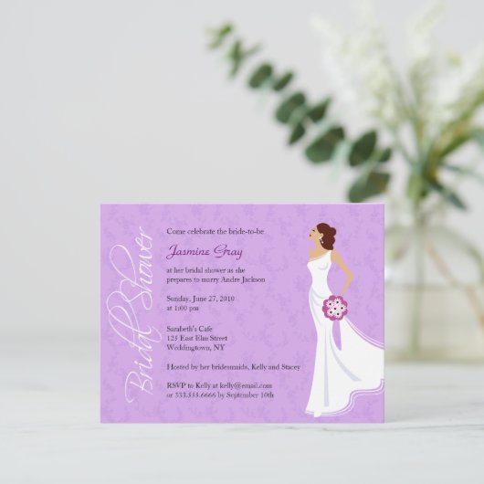 Modern Elegance Bridal Shower Kaart (Staand voorkant)