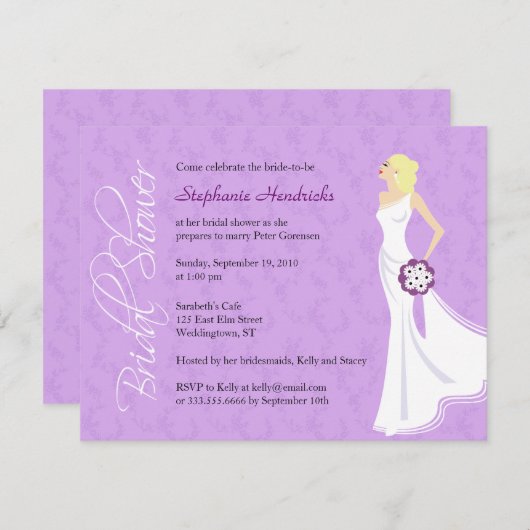 Modern Elegance Bridal Shower Kaart (Voorkant / Achterkant)