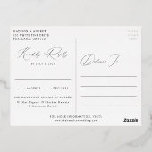 Modern Elegance Burgundy and Gold Wedding Folie Uitnodiging Briefkaart (Achterkant)