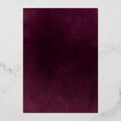 Modern Elegance Burgundy Save the Date Folie Uitnodiging (Achterkant)