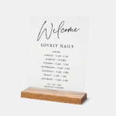 Modern Elegance Business Kantoor Uren Welkomstbord Acryl Bord (Hoek)