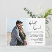 Modern Elegance Calligraphy Photo Wedding Invitati Kaart (Staand voorkant)