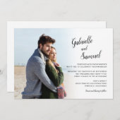 Modern Elegance Calligraphy Photo Wedding Invitati Kaart (Voorkant / Achterkant)