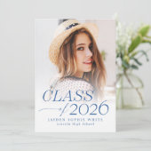 Modern Elegance Class of 2026 Photo Graduation Kaart (Staand voorkant)
