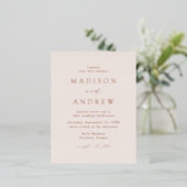 Modern Elegance Cream and Roos Gold Wedding Folie Uitnodiging Briefkaart (Staand Voorkant)
