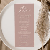 Modern Elegance Dusty Roos Wedding Menu
