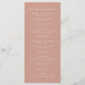 Modern Elegance Dusty Roos Wedding Programmakaart (Achterkant)