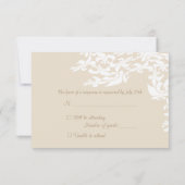 Modern Elegance Ecru Fleur de Lis RSVP Kaartje (Achterkant)