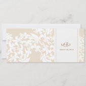 Modern Elegance Ecru Fleur de Lis Wedding Kaart (Voorkant)