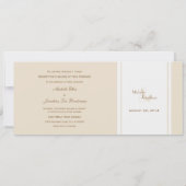 Modern Elegance Ecru Fleur de Lis Wedding Kaart (Achterkant)