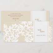 Modern Elegance Ecru Fleur de Lis Wedding Kaart (Voorkant / Achterkant)