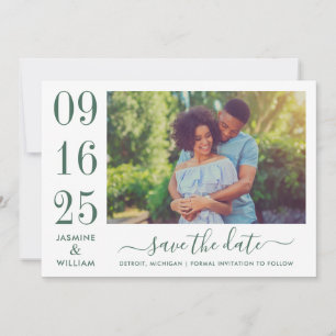 Modern Elegance Emerald Green Wedding Foto Save The Date